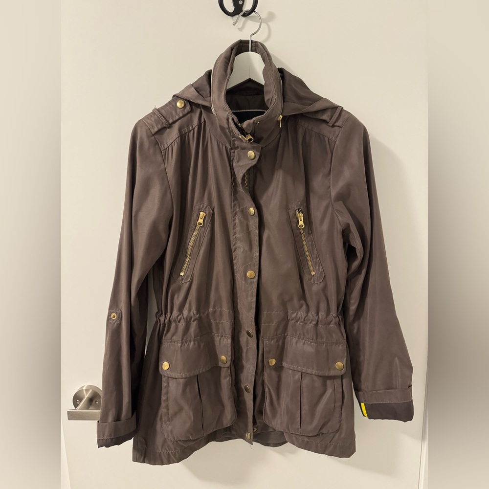 RW&CO. Hooded Utility Jacket in Taupe Brown